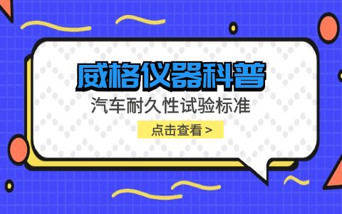 威格儀器-汽車(chē)耐久性試驗標準插圖